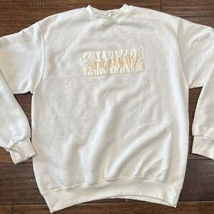 Anomaly Embroidered Patch White‎ Crewneck Sweatshirt